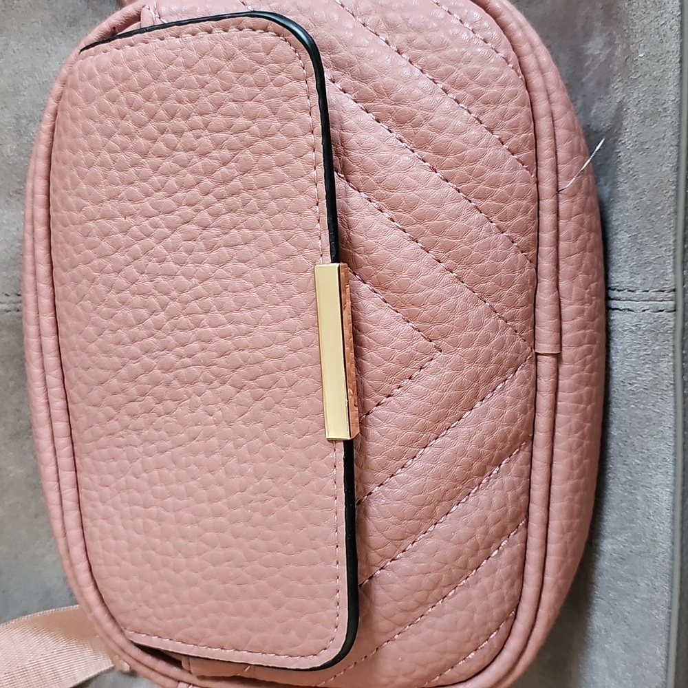 NWOT  Elegant Soft Pink Quilted Crossbody Bag